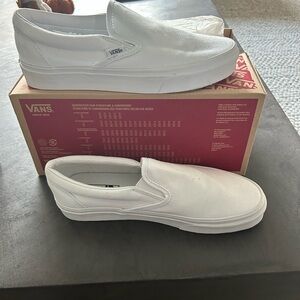 Vans All white Slip-ons size 7.5 men’s USA